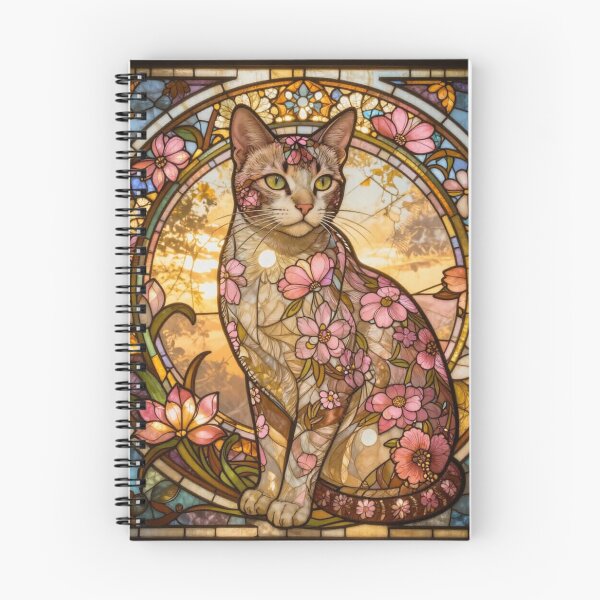 Item preview, Floral Cat Beauty Stained Glass Art designed and sold by Simplybe1.