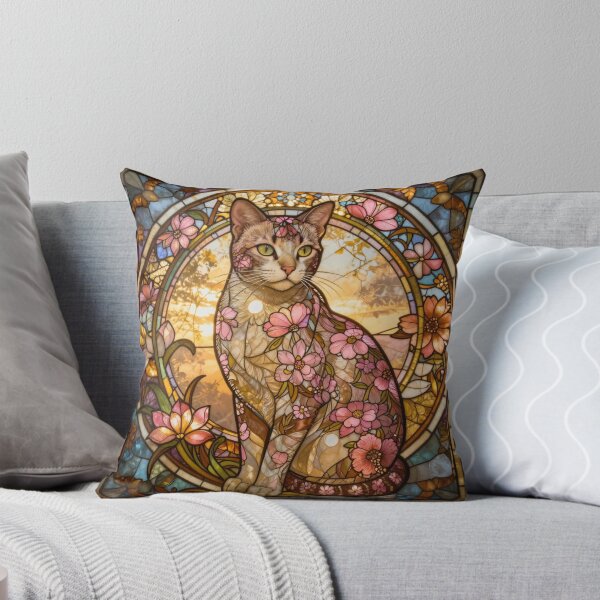 Item preview, Floral Cat Beauty Stained Glass Art designed and sold by Simplybe1.