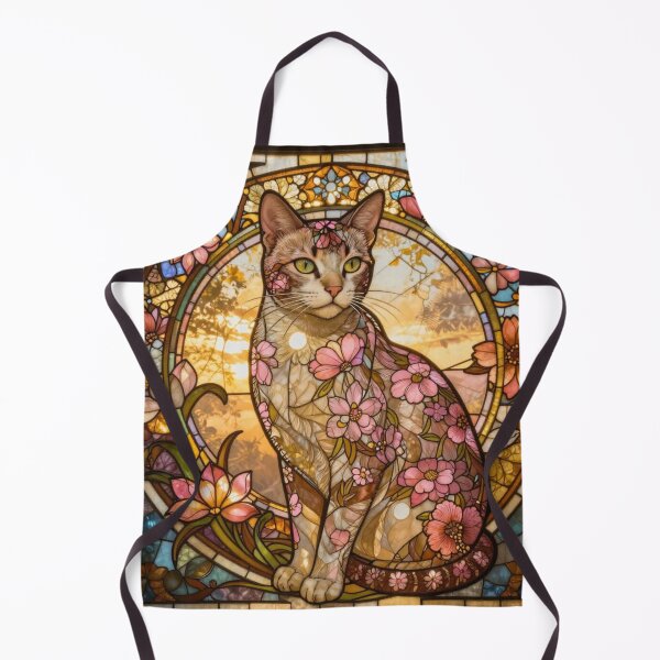 Item preview, Floral Cat Beauty Stained Glass Art designed and sold by Simplybe1.