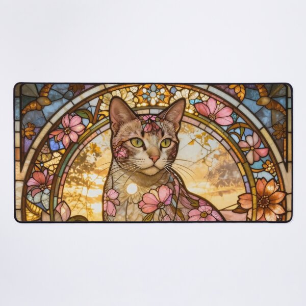 Item preview, Floral Cat Beauty Stained Glass Art designed and sold by Simplybe1.