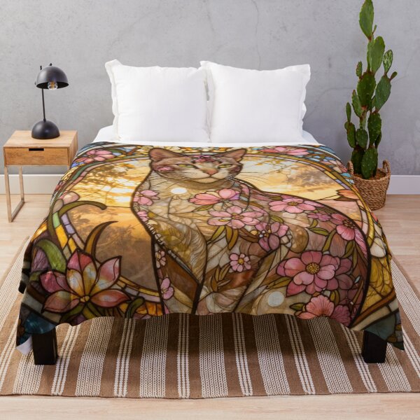 Item preview, Floral Cat Beauty Stained Glass Art designed and sold by Simplybe1.