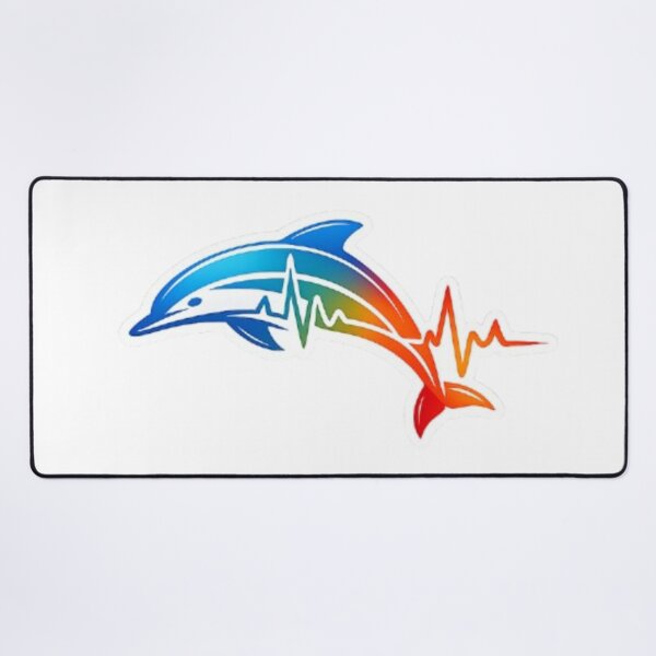 Item preview, Vibrant Rainbow Dolphin EKG Heartbeat designed and sold by Snurly.