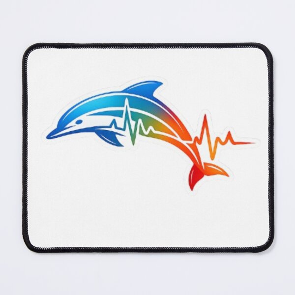 Item preview, Vibrant Rainbow Dolphin EKG Heartbeat designed and sold by Snurly.