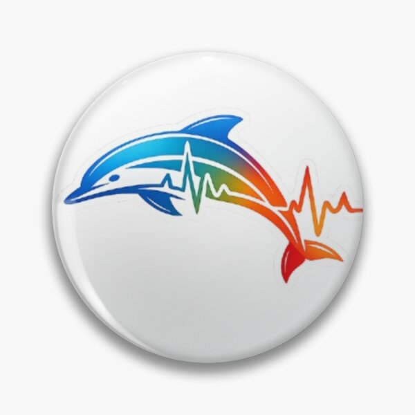 Item preview, Vibrant Rainbow Dolphin EKG Heartbeat designed and sold by Snurly.