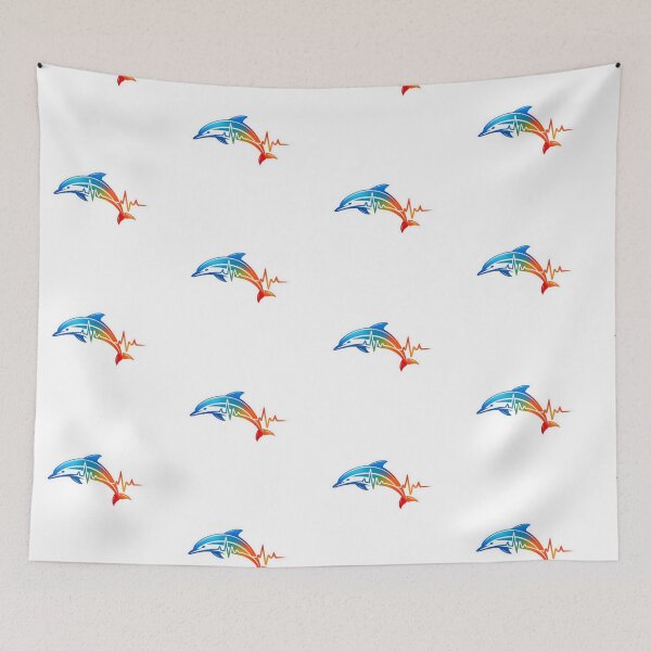 Item preview, Vibrant Rainbow Dolphin EKG Heartbeat designed and sold by Snurly.