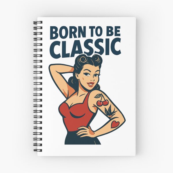 Item preview, Pin Up Girl Born To Be Classic Retro T-Shirt designed and sold by Pineapple-Tree.