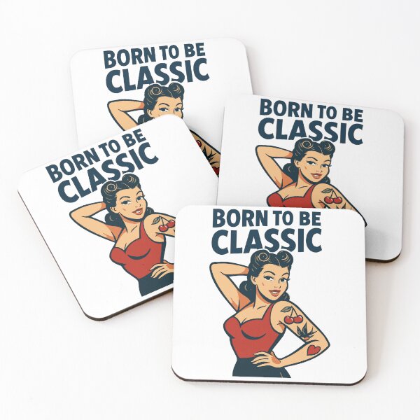 Item preview, Pin Up Girl Born To Be Classic Retro T-Shirt designed and sold by Pineapple-Tree.