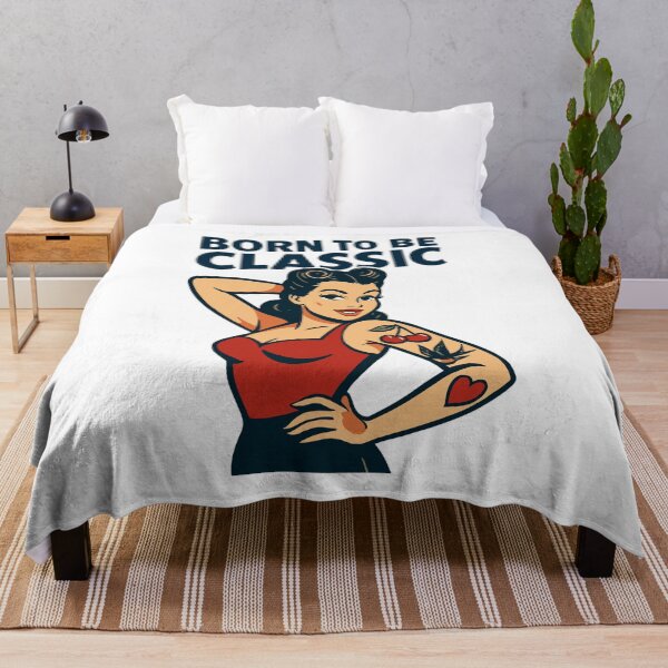 Item preview, Pin Up Girl Born To Be Classic Retro T-Shirt designed and sold by Pineapple-Tree.