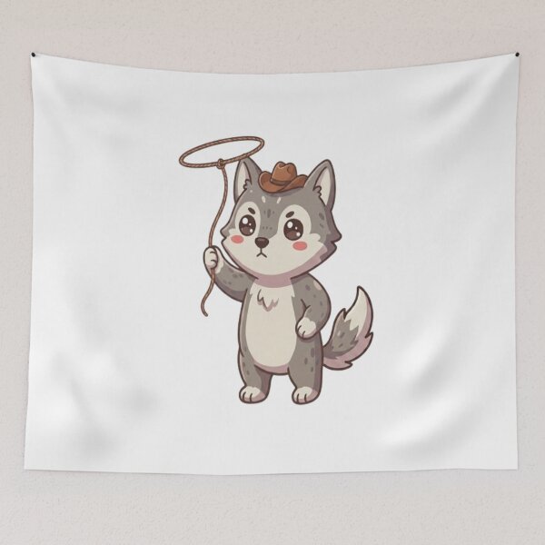 Item preview, Cute Cowboy Wolf With Lasso designed and sold by Ella_Sketch.