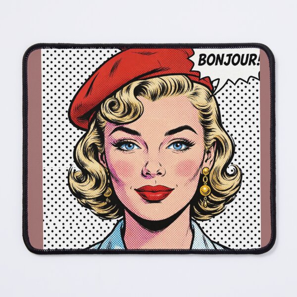 Item preview, Bonjour Red Beret Girl - Pop Art Portrait designed and sold by MAISON SYLVIE.