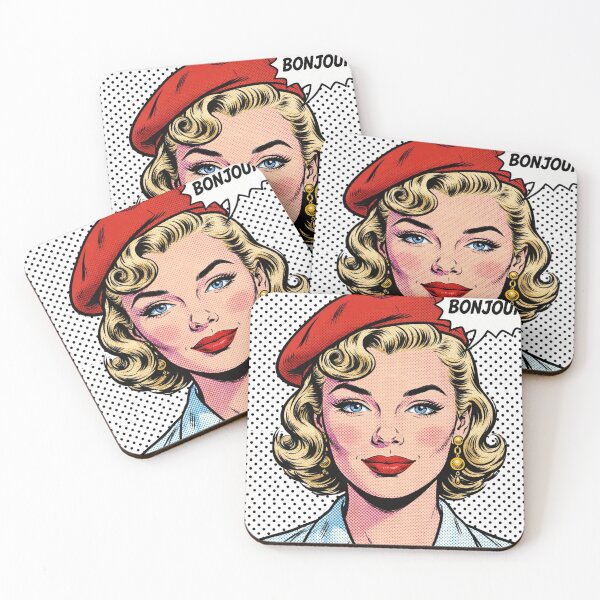 Item preview, Bonjour Red Beret Girl - Pop Art Portrait designed and sold by MAISON SYLVIE.