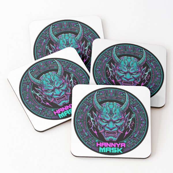 Item preview, Cyberpunk Hannya Mask - Electric Neon Samurai Demon designed and sold by Surviving Monday Club.
