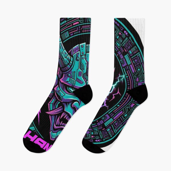 Item preview, Cyberpunk Hannya Mask - Electric Neon Samurai Demon designed and sold by Visual Chillout by GP .