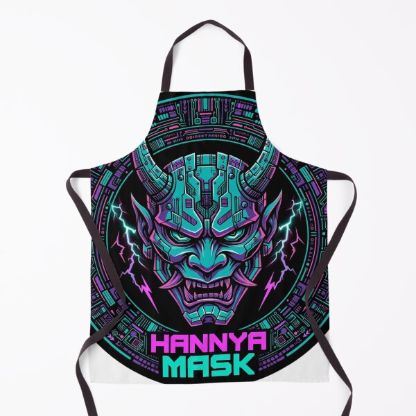 Item preview, Cyberpunk Hannya Mask - Electric Neon Samurai Demon designed and sold by Surviving Monday Club.