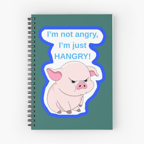 Item preview, I'm Not Angry I'm Just Hangry Funny Pink Pig Shirt designed and sold by Funnygiftsstudio .