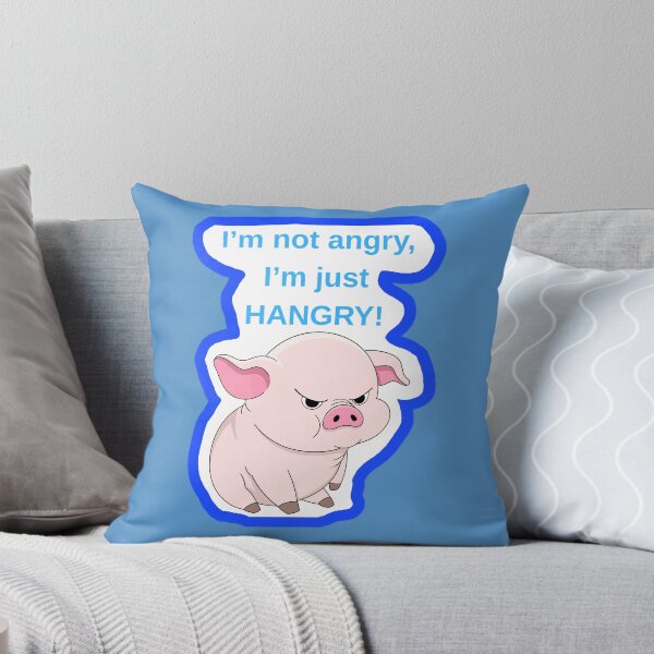 Item preview, I'm Not Angry I'm Just Hangry Funny Pink Pig Shirt designed and sold by MariaPCMaria.
