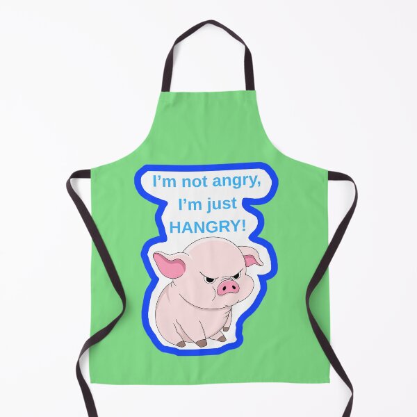 Item preview, I'm Not Angry I'm Just Hangry Funny Pink Pig Shirt designed and sold by MariaPCMaria.