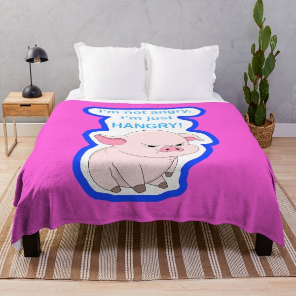 Item preview, I'm Not Angry I'm Just Hangry Funny Pink Pig Shirt designed and sold by MariaPCMaria.