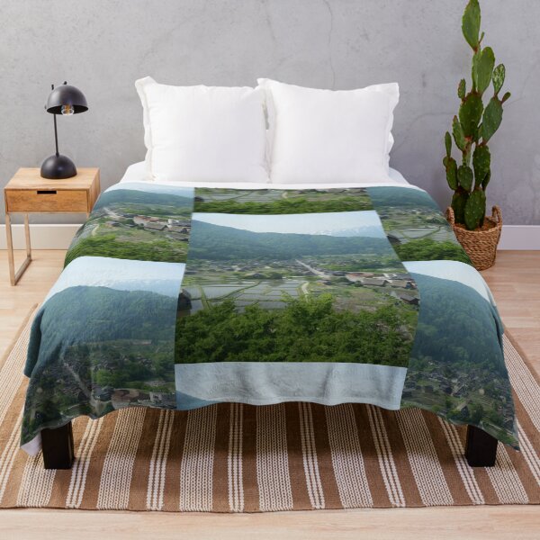 Item preview, Traditional Japanese Mountain Village Landscape Art Print designed and sold by KaleChub.