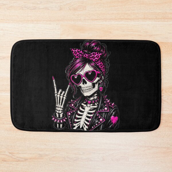 Item preview, Rock On Pink Ribbon Skeleton Cute Goth designed and sold by Simon-art-land.