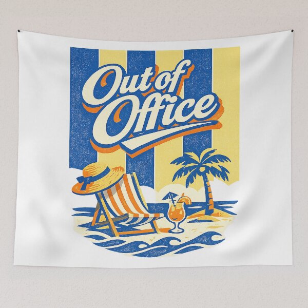 Item preview, Out of Office Retro Beach Vacation Tropical Resort Graphic Tee designed and sold by TM DESIGNS AND MORE.