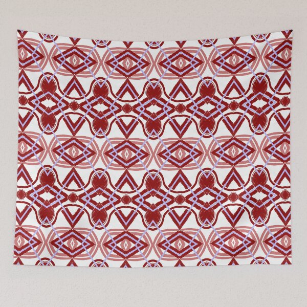 Item preview, Red Geometric Brushstroke Seamless Pattern designed and sold by ScreenPin.