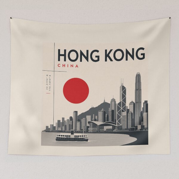 Item preview, Hong Kong swiss style poster designed and sold by CMYKStudio.