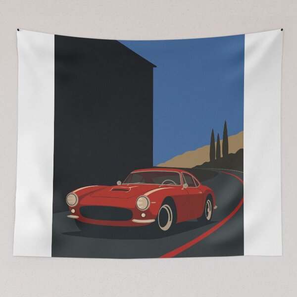 Item preview, Vintage Italian Racing Car Art | Red Menace 1960s | Minimalist Ferrari Decor | Vintage Automotive Print designed and sold by Studio pod Burom.