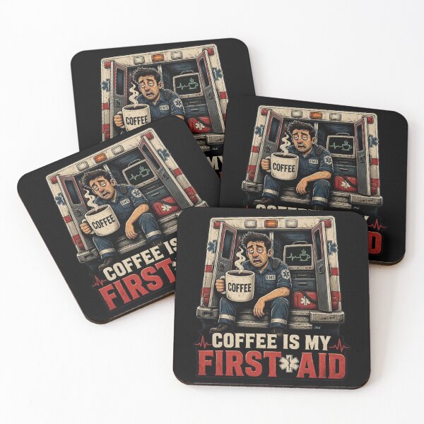 Item preview, Funny EMS Gift Coffee Is My First Aid EMT Paramedic Funny Design designed and sold by thoughtswear.