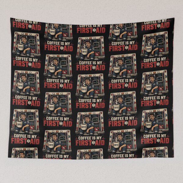 Item preview, Funny EMS Gift Coffee Is My First Aid EMT Paramedic Funny Design designed and sold by thoughtswear.
