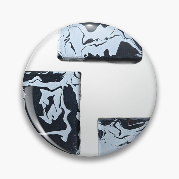 Item preview, three squares black and white pour painting designed and sold by LaurenMyersArtist.