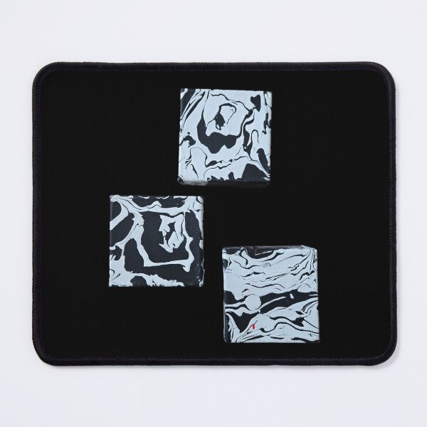Item preview, three squares black and white pour painting designed and sold by LaurenMyersArtist.