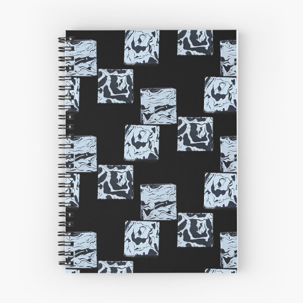 Item preview, three squares black and white pour painting designed and sold by LaurenMyersArtist.