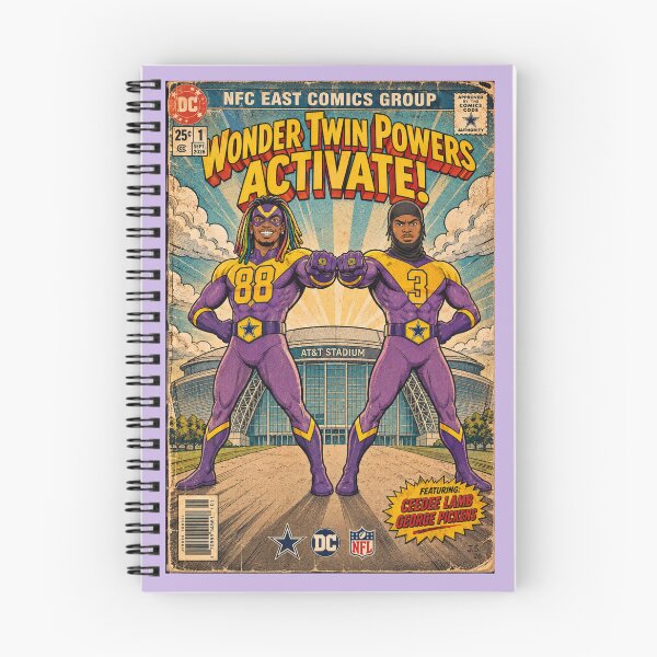 Item preview, CeeDee Lamb & George Pickens – Dallas Cowboys Vintage Superhero Comic designed and sold by 998lc.