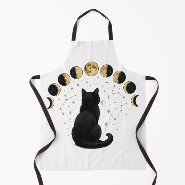 Item preview, Black Cat Stargazing at Moon Phases designed and sold by Snurly.