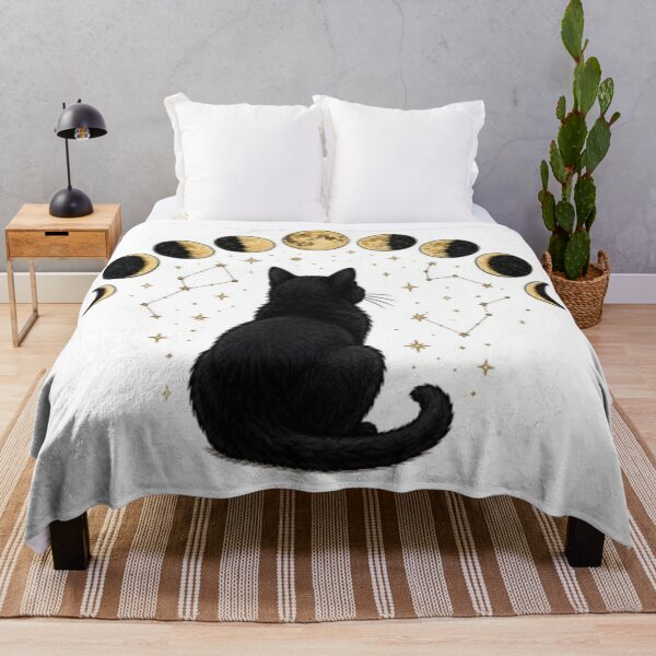 Item preview, Black Cat Stargazing at Moon Phases designed and sold by Snurly.