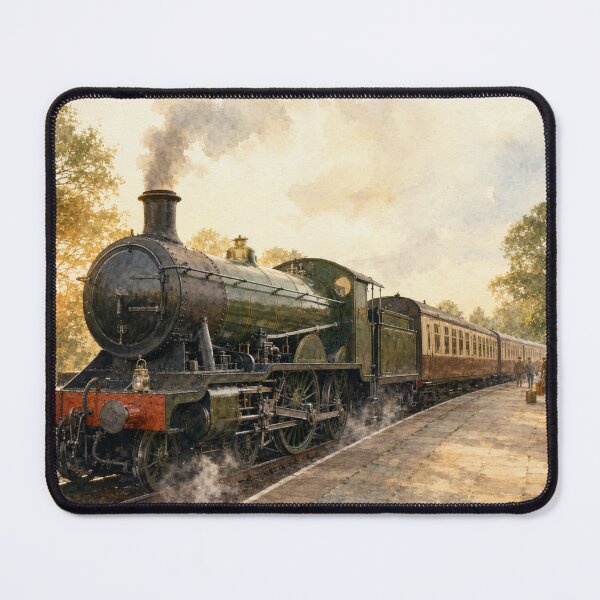 Item preview, Golden Hour Steam Train at a Country Station – Journeys from the Age of Steam designed and sold by Island Pace Design.