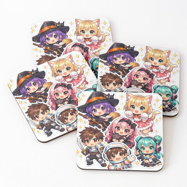 Item preview, Chibi Fantasy Characters Cute Anime Witch Cat Knight Space Design designed and sold by TM DESIGNS AND MORE.