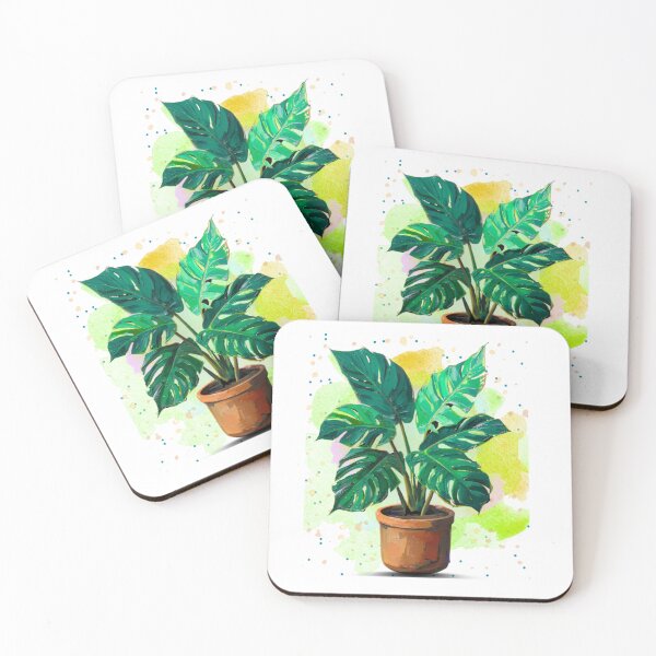 Item preview, Retro Monstera Plant – Botanical Watercolor Tropical Houseplant Illustration designed and sold by MarcelooArt.