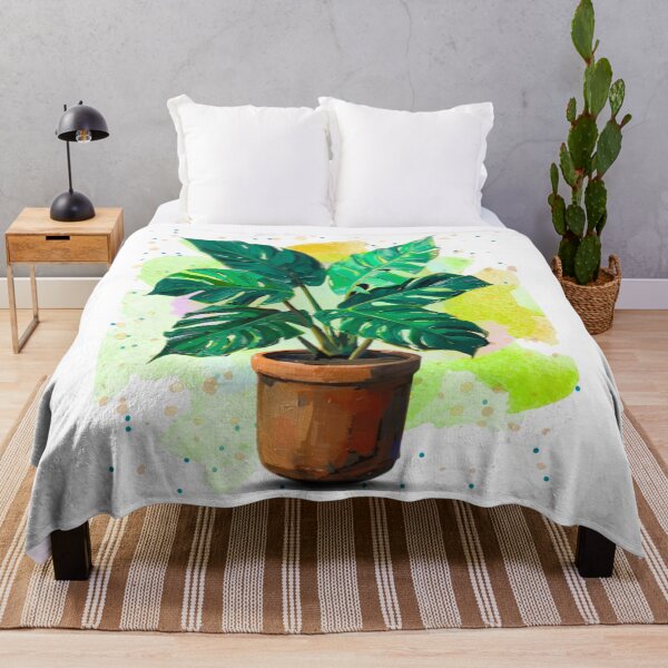 Item preview, Retro Monstera Plant – Botanical Watercolor Tropical Houseplant Illustration designed and sold by MarcelooArt.