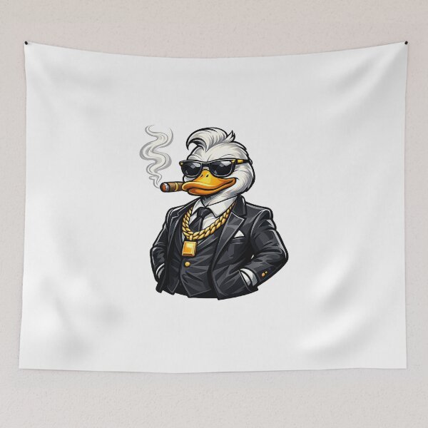 Item preview, Cool Duck in Suit with Sunglasses and Cigar Gangster Animal Illustration designed and sold by favoprintaart.