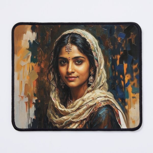 Item preview, Oil Painting Portrait of a South Asian Woman in Traditional clothing designed and sold by Lucia Amaris Art.