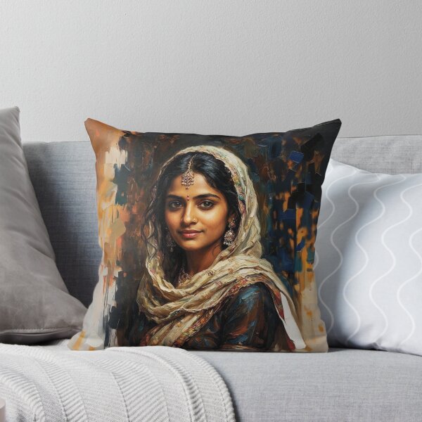 Item preview, Oil Painting Portrait of a South Asian Woman in Traditional clothing designed and sold by Lucia Amaris Art.