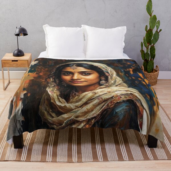 Item preview, Oil Painting Portrait of a South Asian Woman in Traditional clothing designed and sold by Lucia Amaris Art.