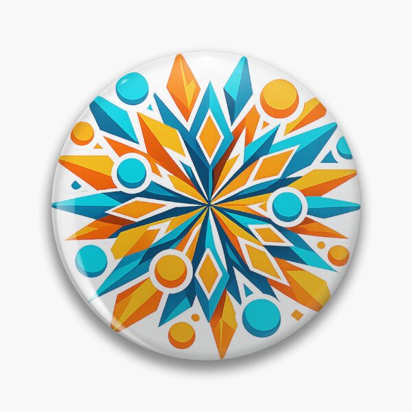 Item preview, Geometric Starburst Pattern Orange Teal Abstract Mandala Design designed and sold by TM DESIGNS AND MORE.
