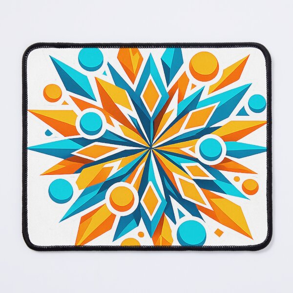 Item preview, Geometric Starburst Pattern Orange Teal Abstract Mandala Design designed and sold by TM DESIGNS AND MORE.