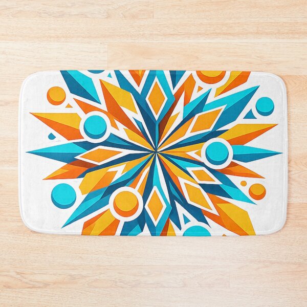 Item preview, Geometric Starburst Pattern Orange Teal Abstract Mandala Design designed and sold by TM DESIGNS AND MORE.