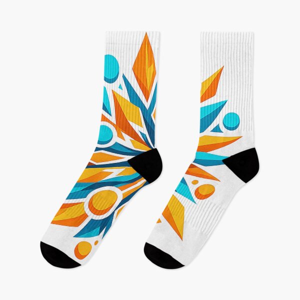 Item preview, Geometric Starburst Pattern Orange Teal Abstract Mandala Design designed and sold by TM DESIGNS AND MORE.