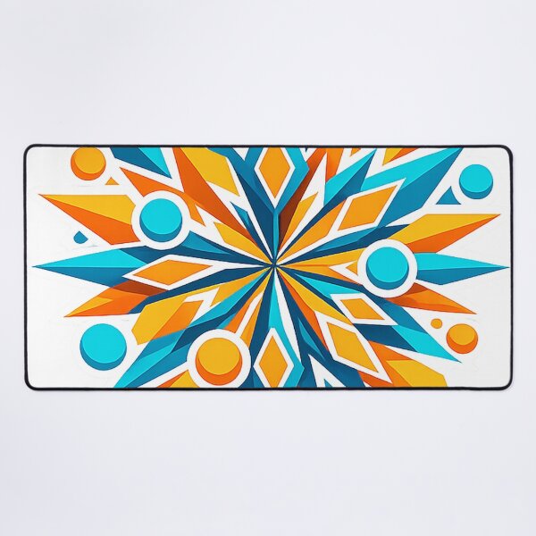 Item preview, Geometric Starburst Pattern Orange Teal Abstract Mandala Design designed and sold by TM DESIGNS AND MORE.