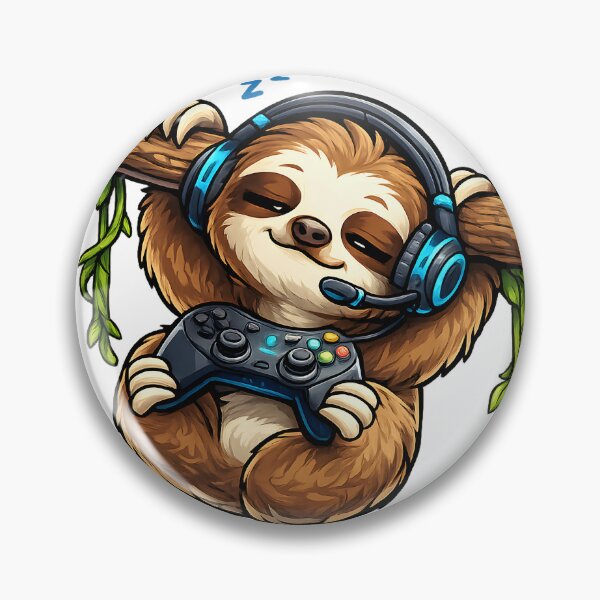 Item preview, Sleepy Sloth Gamer with Headphones and Controller Gaming Illustration designed and sold by favoprintaart.